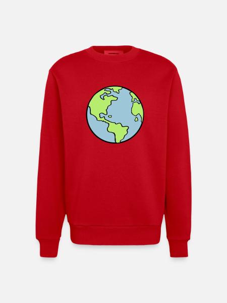 erde_002 - Heavyweight Oversized Organic Crew Neck Made in EU - red