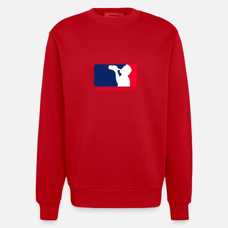 Junggesellenabschied Baseball-Style: MLB Logo - Heavyweight Oversized Organic Crew Neck Made in EU - Rot