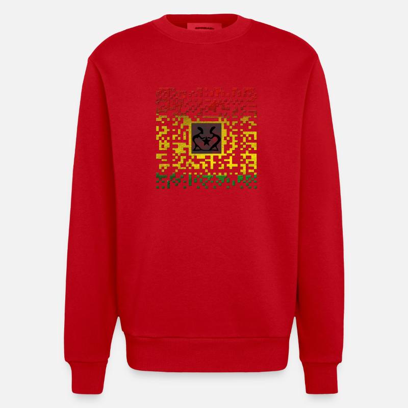 Reggae Code - Heavyweight Oversized Organic Crew Neck Made in EU - Rot