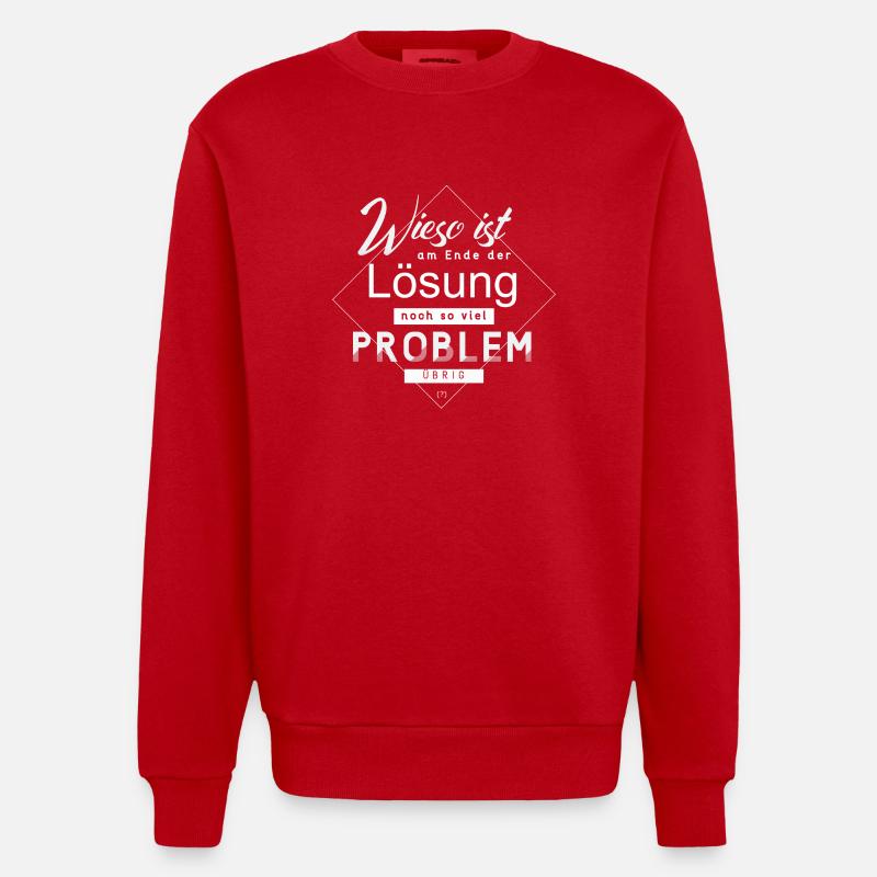 Lösung Problem - Heavyweight Oversized Organic Crew Neck Made in EU - Rot