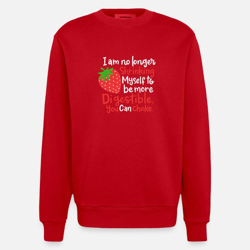 Gärtner Erdbeere Sprüche - Heavyweight Oversized Organic Crew Neck Made in EU - Rot
