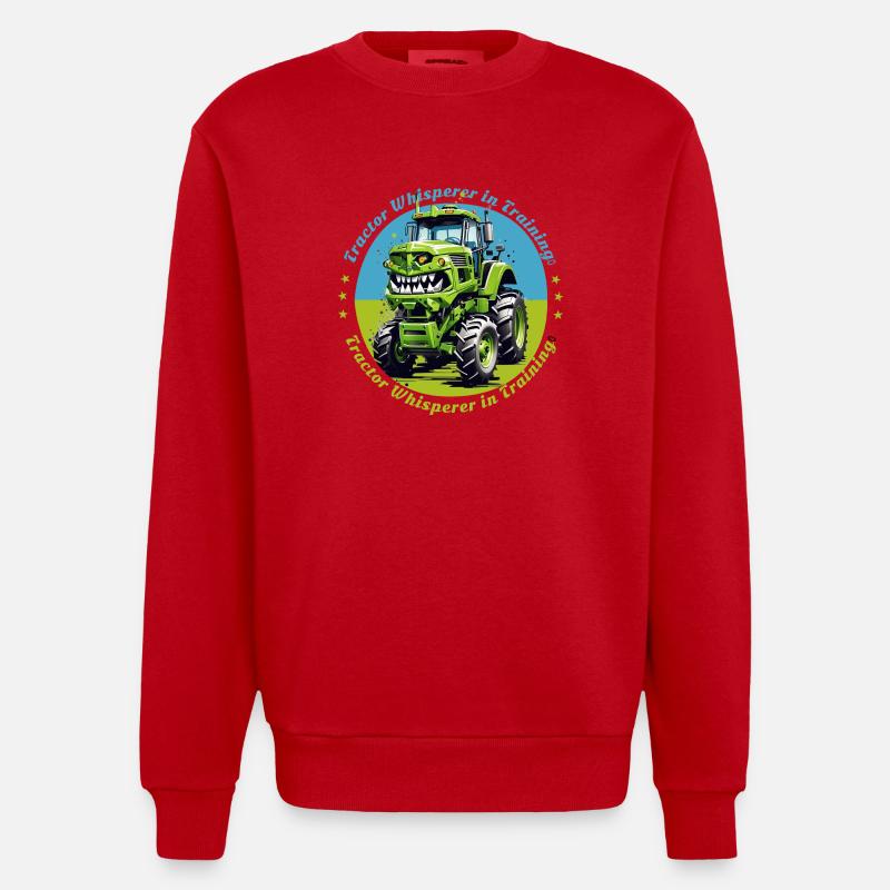 Traktorflüsterer in der Ausbildung - Heavyweight Oversized Organic Crew Neck Made in EU - Rot