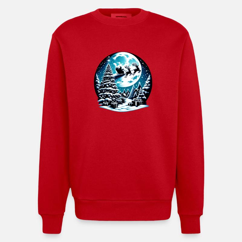 Weihnachtskugel | Schneekugel Christmas Xmas - Heavyweight Oversized Organic Crew Neck Made in EU - Rot