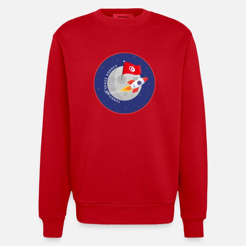 Agence spatiale tunisienne - Sweat bio épais oversize fabriqué en UE - rouge