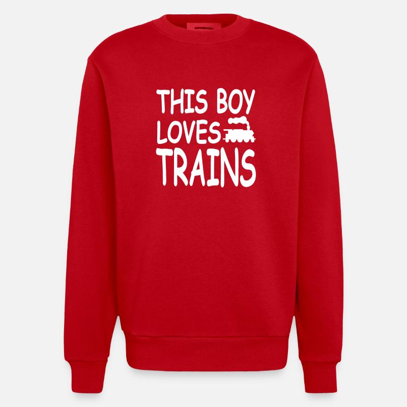 Eisenbahn - Heavyweight Oversized Organic Crew Neck Made in EU - Rot