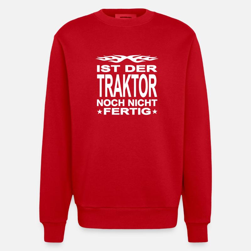 Traktor - Heavyweight Oversized Organic Crew Neck Made in EU - Rot