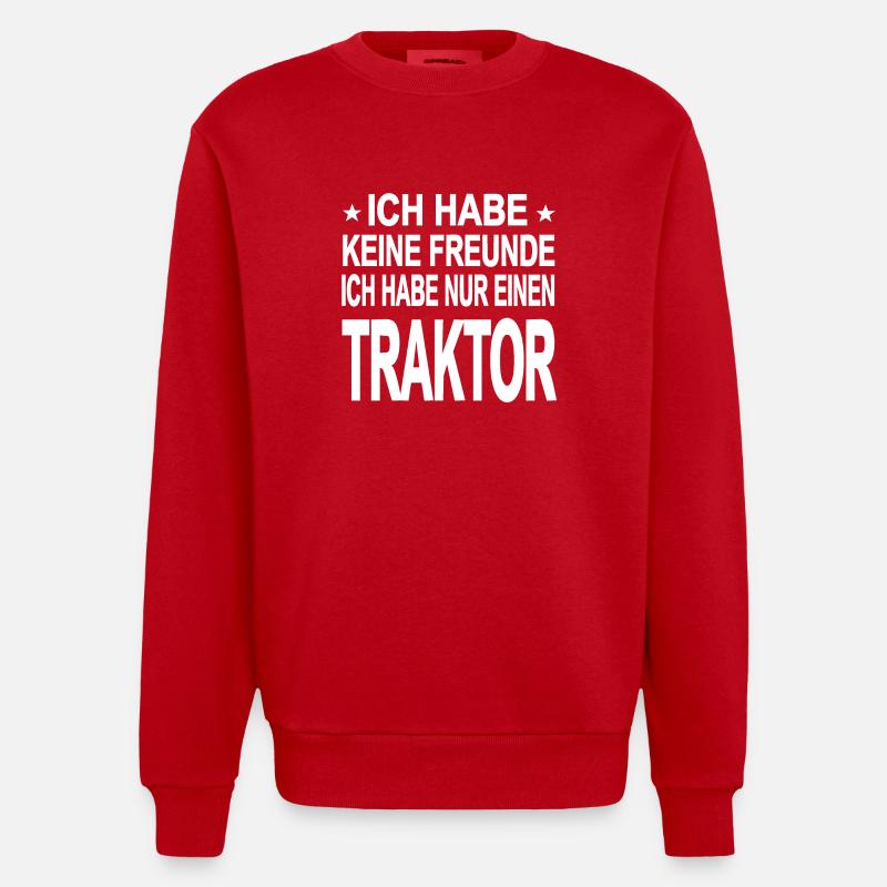 Traktor - Heavyweight Oversized Organic Crew Neck Made in EU - Rot