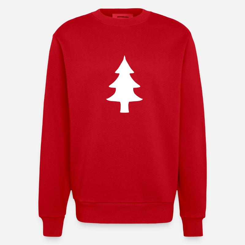 Fir tree tree natural - Heavyweight Oversized Organic Crew Neck Made in EU - red