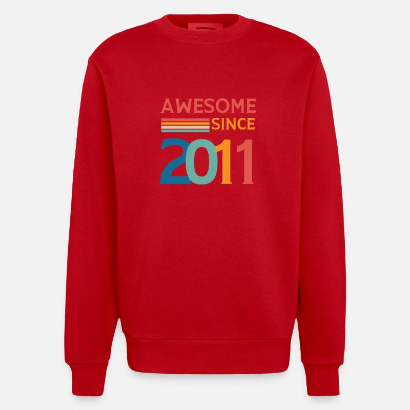Awesome since 2011 - Sweat bio épais oversize fabriqué en UE - rouge
