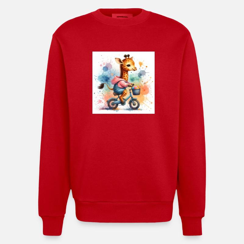 Tour à vélo - Sweat bio épais oversize fabriqué en UE - rouge
