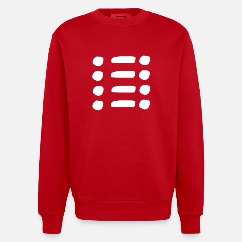 Line, dots, dot, shape, symbol - Heavyweight Oversized Organic Crew Neck Made in EU - red