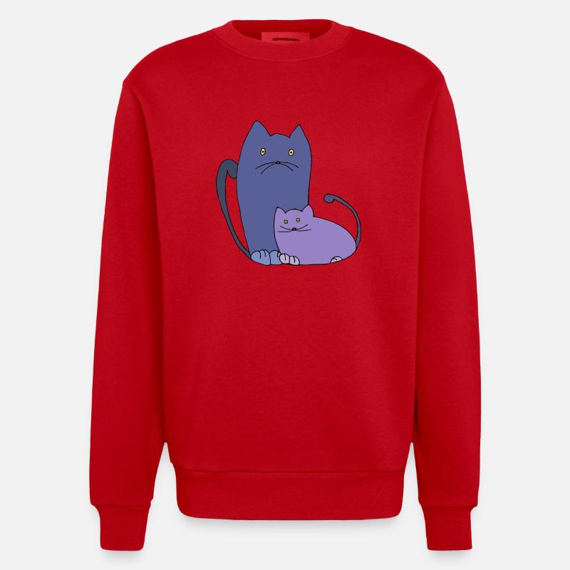 Chats - Sweat bio épais oversize fabriqué en UE - rouge