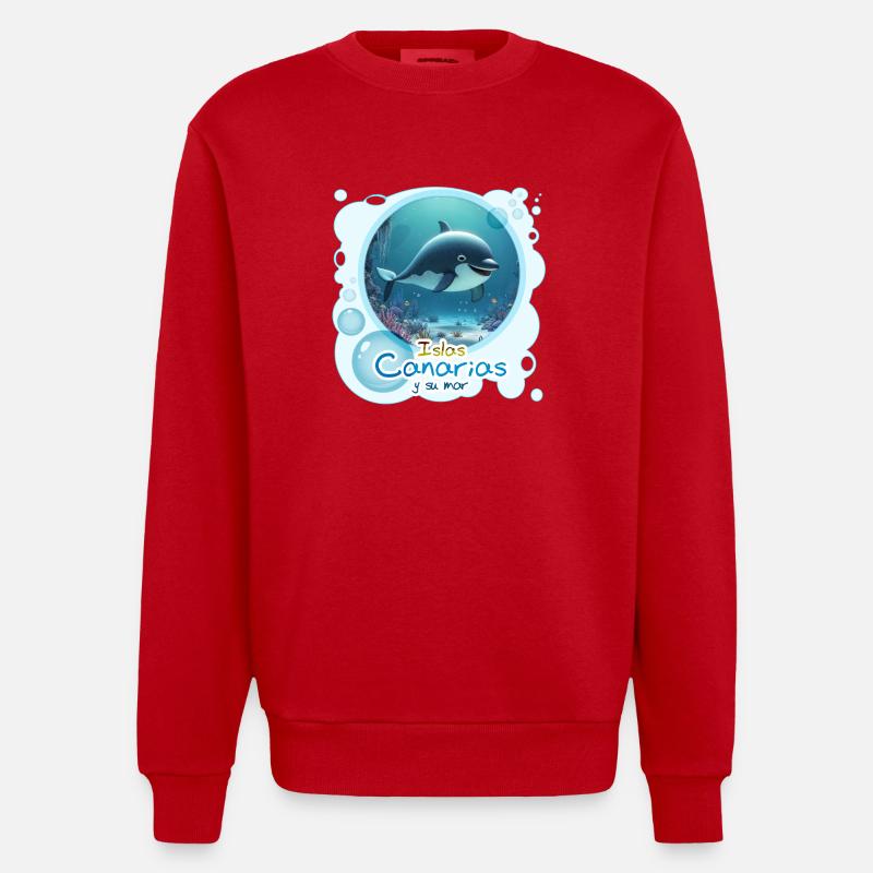 Wal - Heavyweight Oversized Organic Crew Neck Made in EU - Rot
