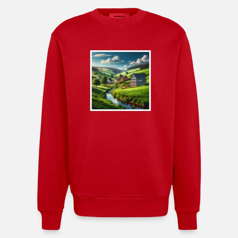 Typical Sauerland - Heavyweight Oversized Organic Crew Neck Made in EU - red