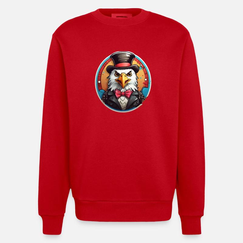 Bande dessinée Funny Eagle - Sweat bio épais oversize fabriqué en UE - rouge
