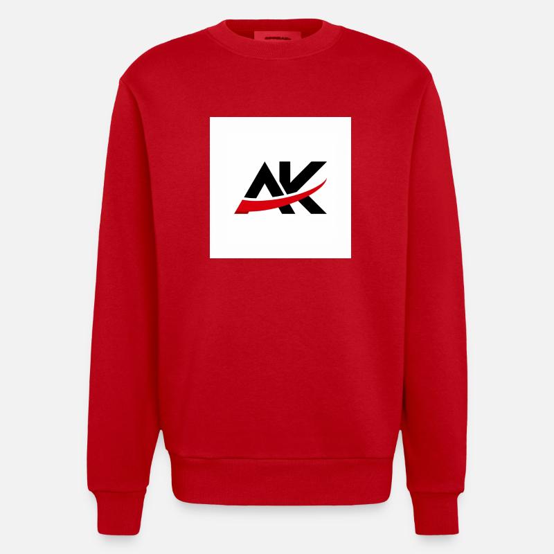 AK-Design Logo Random Series - Heavyweight Oversized Organic Crew Neck Made in EU - red
