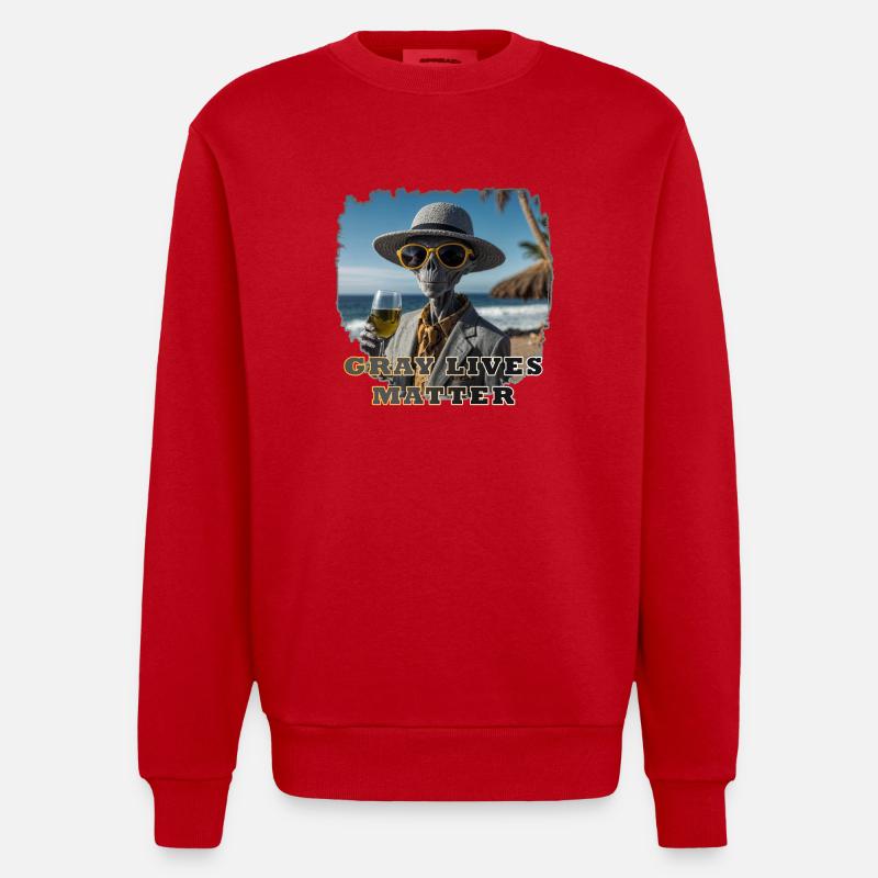 Gray lives matter - Version 1 - Heavyweight Oversized Organic Crew Neck Made in EU - Rot