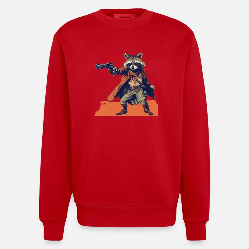 Pistolero raton laveur - Sweat bio épais oversize fabriqué en UE - rouge