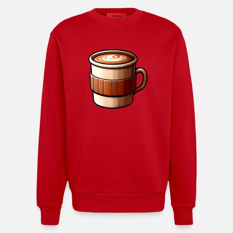 Kaffeetasse - Heavyweight Oversized Organic Crew Neck Made in EU - Rot