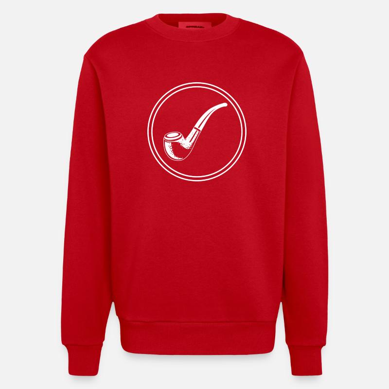 Pfeife rauchen - Heavyweight Oversized Organic Crew Neck Made in EU - Rot