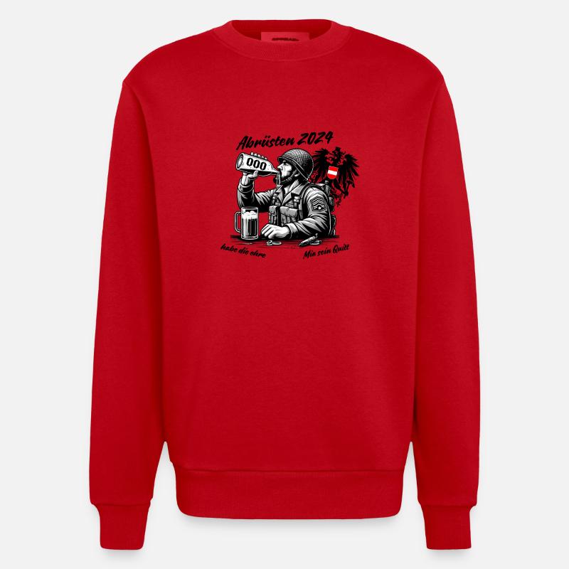 Désarmement des forces armées - Sweat bio épais oversize fabriqué en UE - rouge