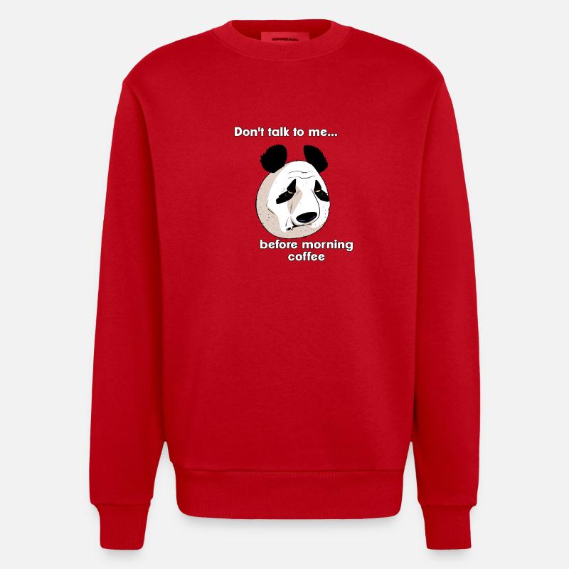 Morgenkaffee (englische Version) - Heavyweight Oversized Organic Crew Neck Made in EU - Rot