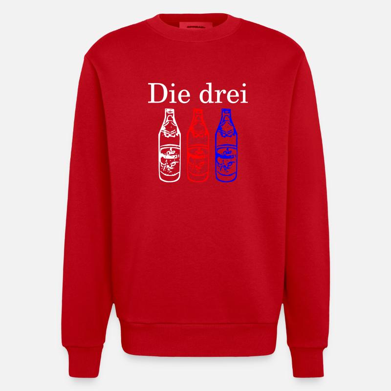 Die Drei Flaschen - hell - Heavyweight Oversized Organic Crew Neck Made in EU - Rot