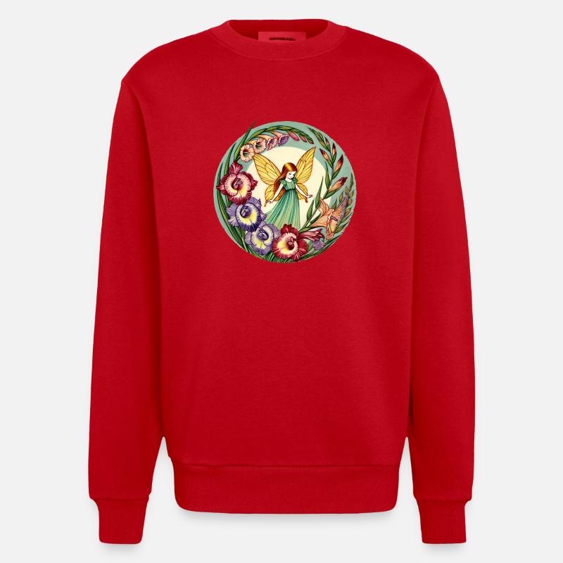 Fée Glaïeul - Sweat bio épais oversize fabriqué en UE - rouge