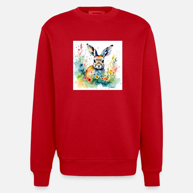 Couleur lapin - Sweat bio épais oversize fabriqué en UE - rouge