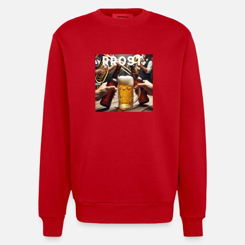 Prost Bier - Heavyweight Oversized Organic Crew Neck Made in EU - Rot