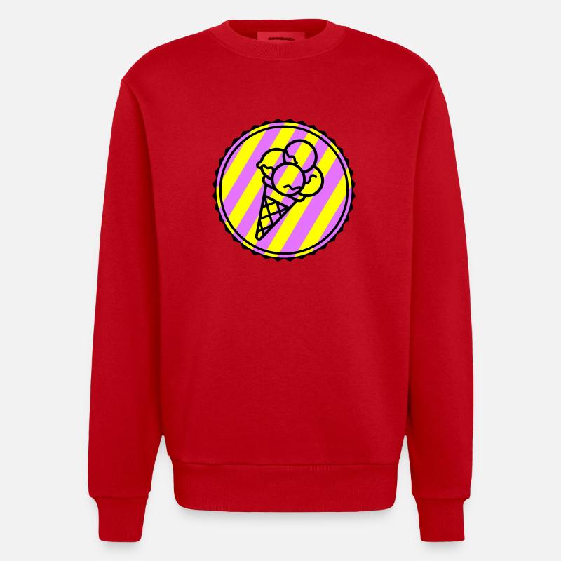 Eicreme Eis Icon - Heavyweight Oversized Organic Crew Neck Made in EU - Rot
