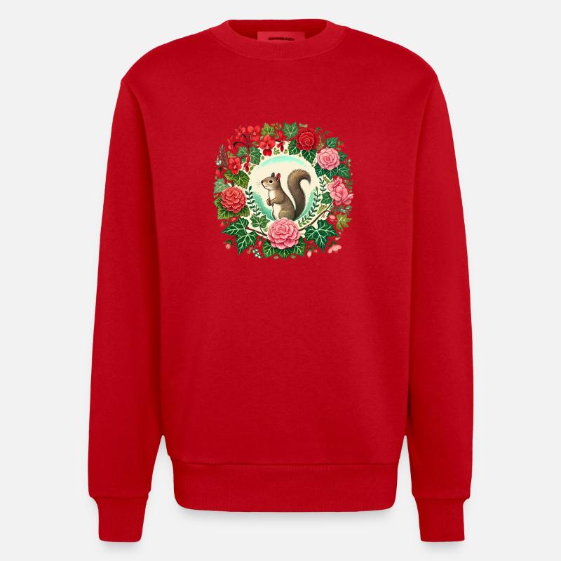 Niedliches Eichhörnchen - Heavyweight Oversized Organic Crew Neck Made in EU - Rot