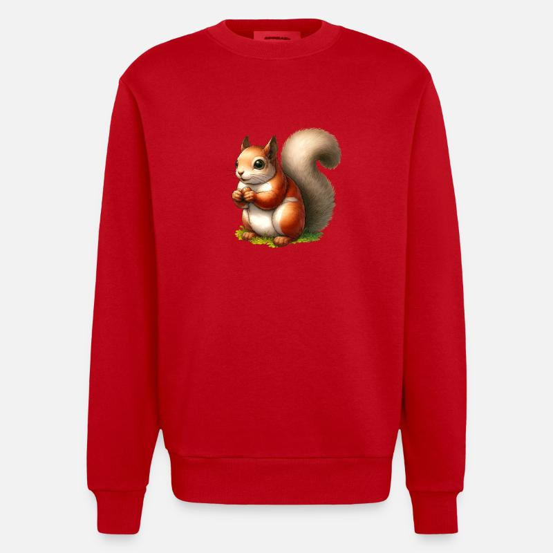 Eichhörnchen - Heavyweight Oversized Organic Crew Neck Made in EU - Rot
