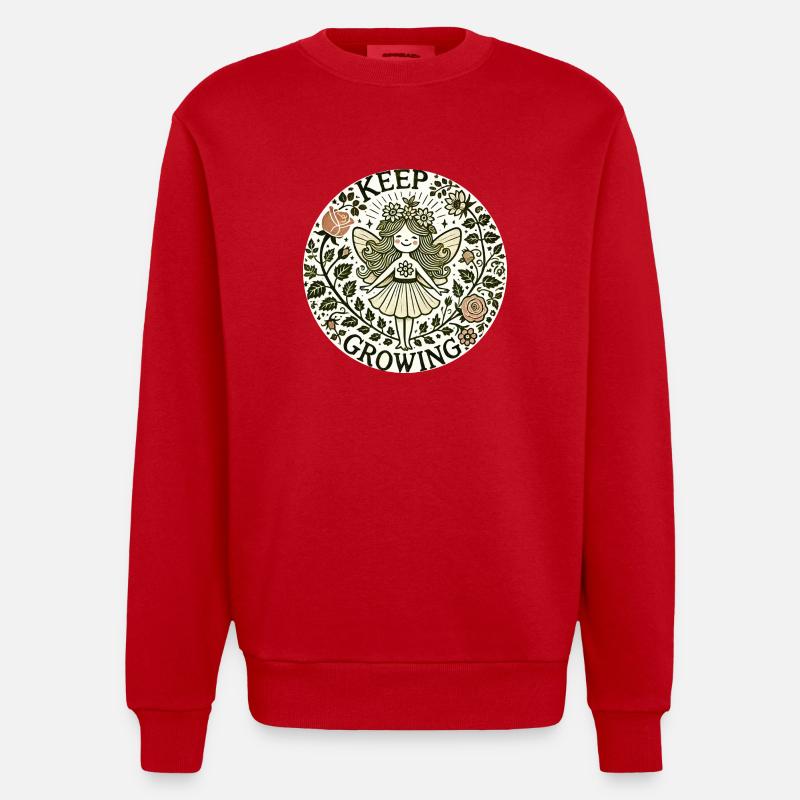 Continuez à grandir - Sweat bio épais oversize fabriqué en UE - rouge