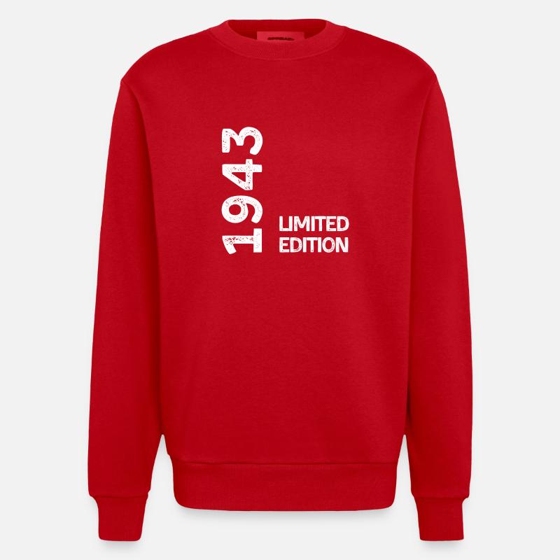 1943 Limitierte Auflage - Heavyweight Oversized Organic Crew Neck Made in EU - Rot