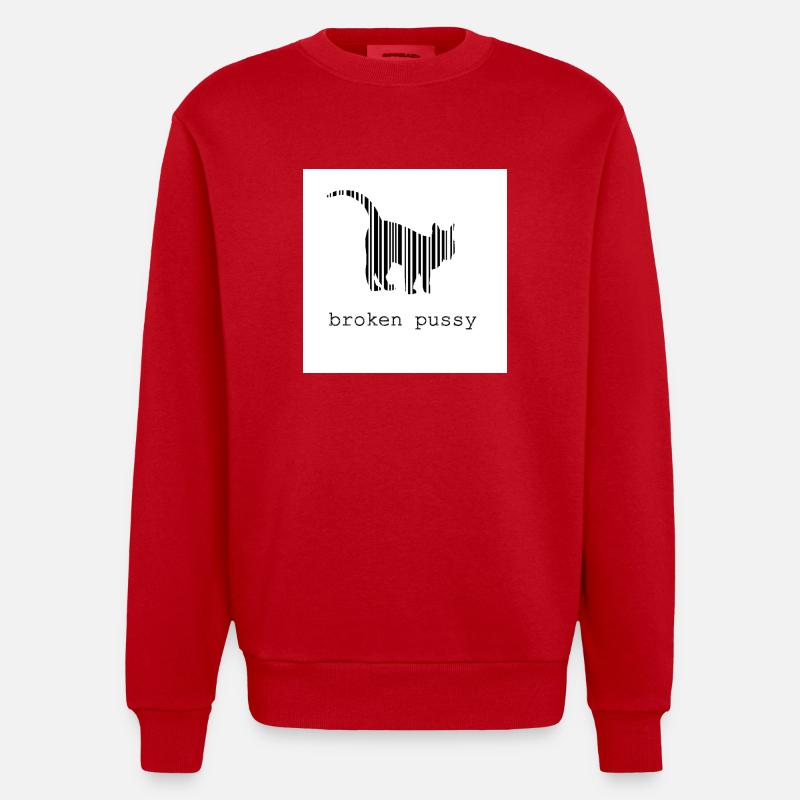 Broken Katze - Heavyweight Oversized Organic Crew Neck Made in EU - Rot
