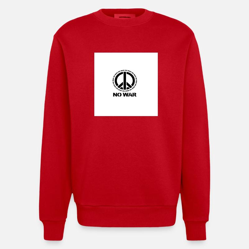 No War - Heavyweight Oversized Organic Crew Neck Made in EU - Rot