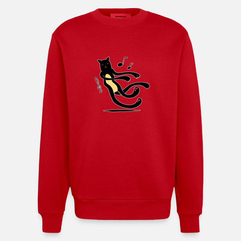 La danse du chat mou - Sweat bio épais oversize fabriqué en UE - rouge