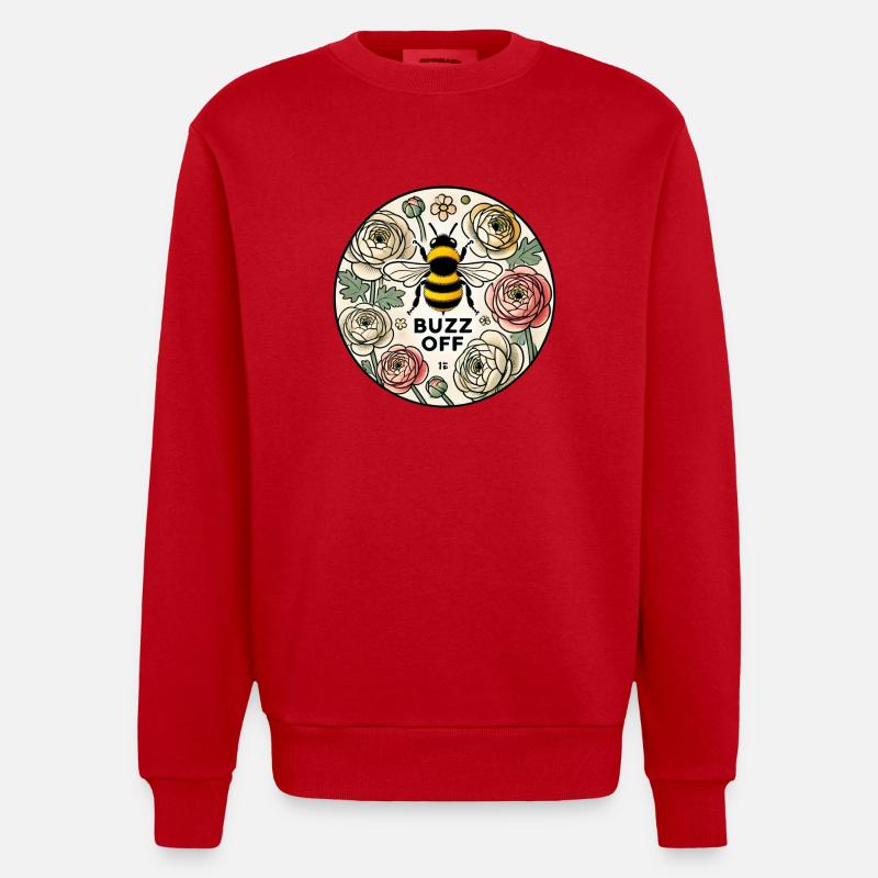 Buzz Off Bee - Sweat bio épais oversize fabriqué en UE - rouge