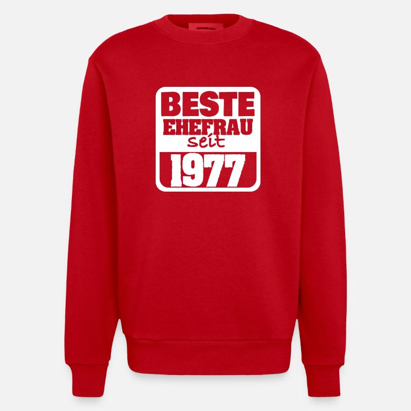 Femme 1977 - Sweat bio épais oversize fabriqué en UE - rouge