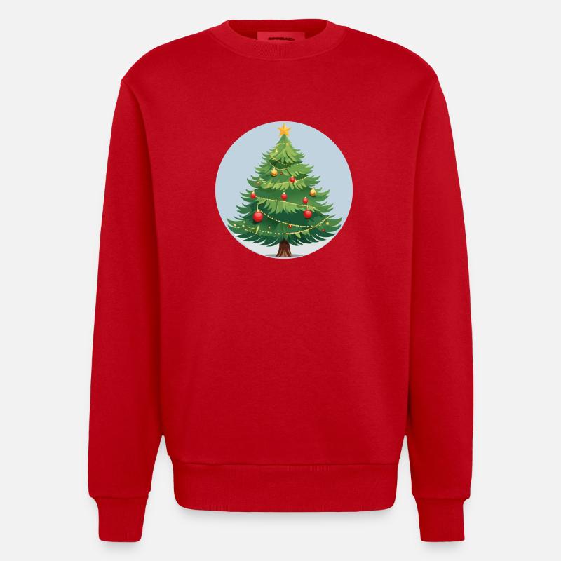 Arbre de Noël - Sweat bio épais oversize fabriqué en UE - rouge