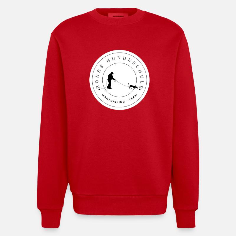 Mantrailing Team - Heavyweight Oversized Organic Crew Neck Made in EU - Rot