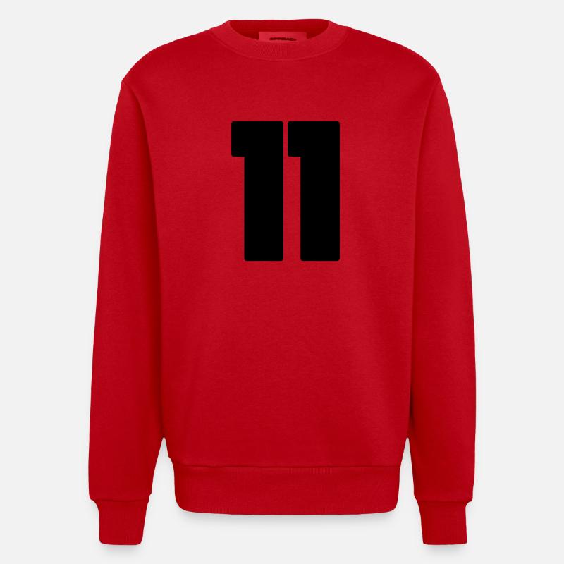 Nummer 11 Nummer Elf - Heavyweight Oversized Organic Crew Neck Made in EU - Rot