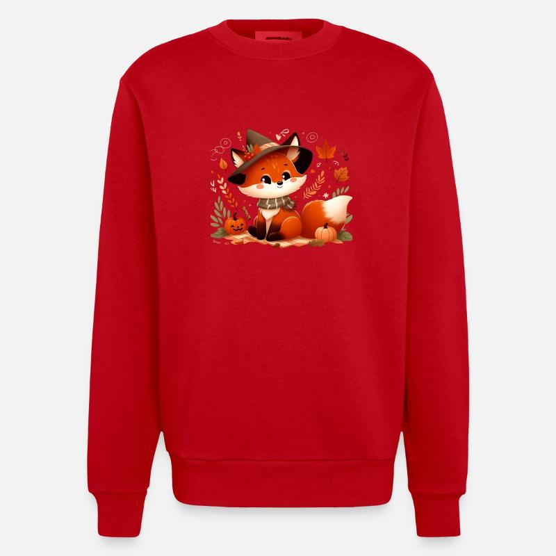 Fuchs Herbst 6 - Heavyweight Oversized Organic Crew Neck Made in EU - Rot