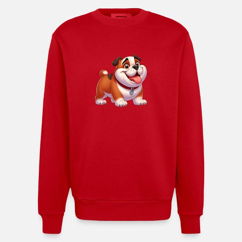 bouledogue anglais 2 - Sweat bio épais oversize fabriqué en UE - rouge