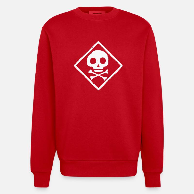 Crâne et os - Sweat bio épais oversize fabriqué en UE - rouge
