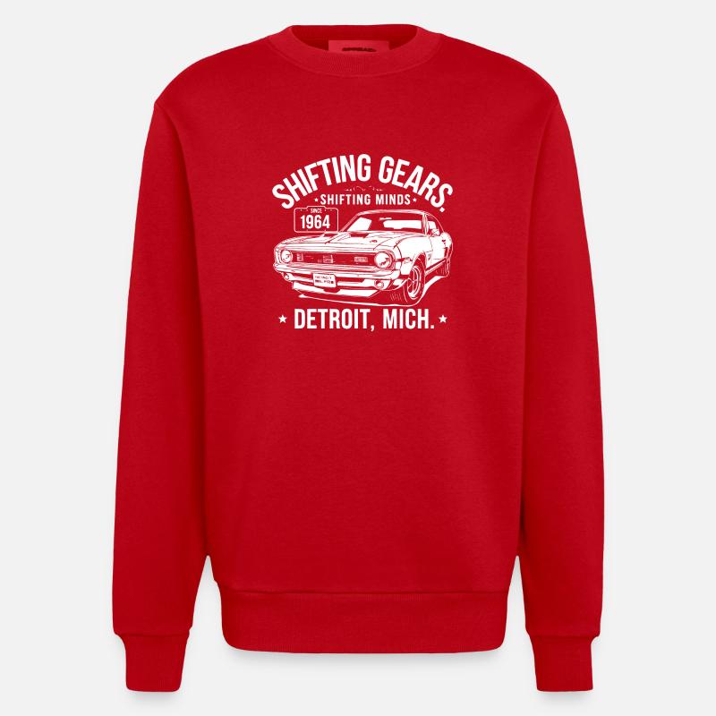 Schalten Oldtimer 2 - Heavyweight Oversized Organic Crew Neck Made in EU - Rot