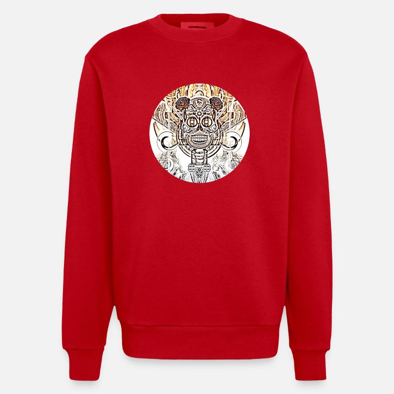 Cercle de crâne 3 - Sweat bio épais oversize fabriqué en UE - rouge