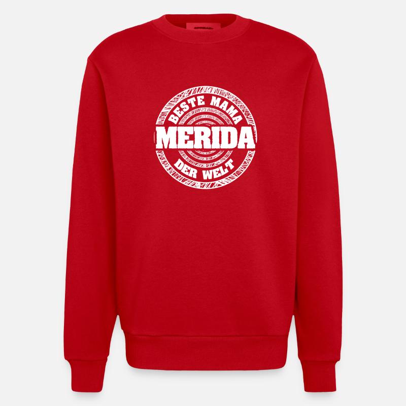 Gift for Merida - Heavyweight Oversized Organic Crew Neck Made in EU - red