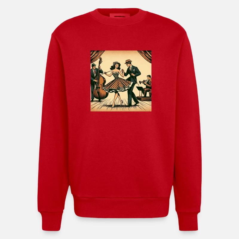 Retro-Tanzperformance - Heavyweight Oversized Organic Crew Neck Made in EU - Rot